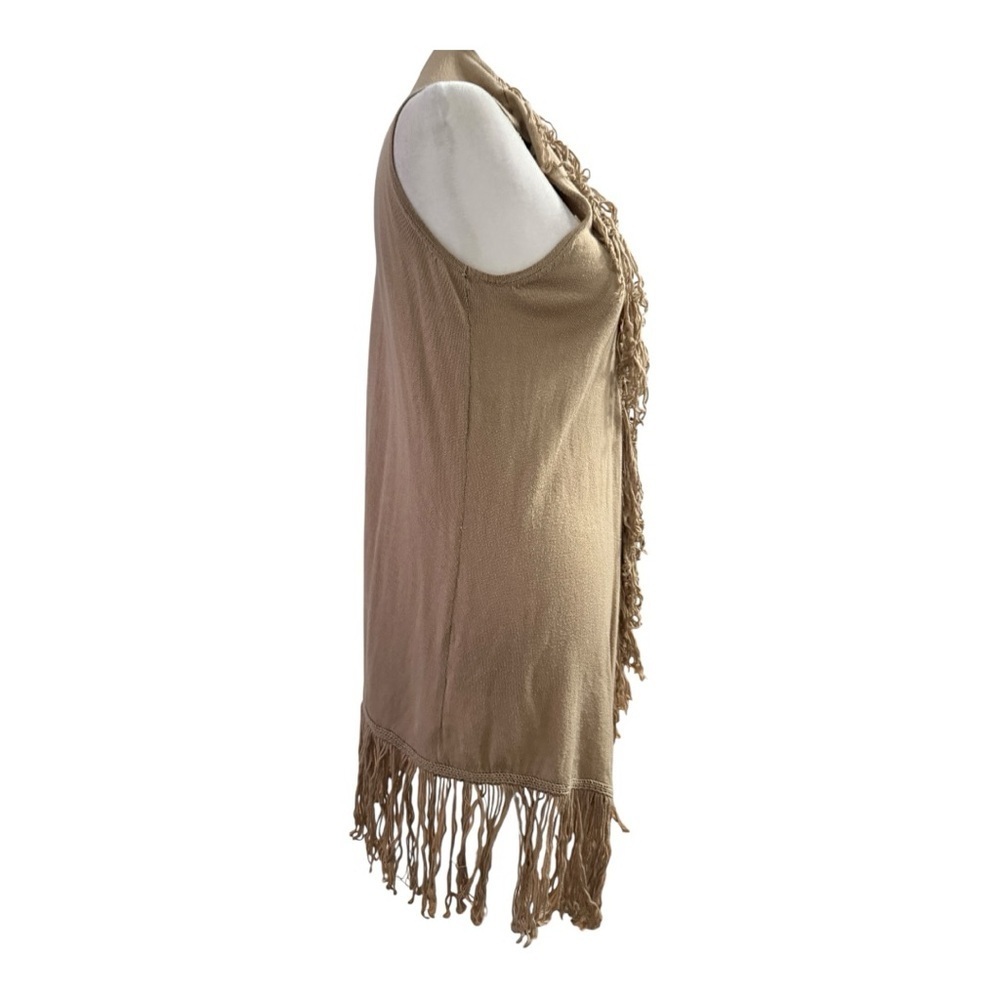 Cynthia Rowley Tan Festival Fringed Vest Sleeveless Long Small - Picture 6 of 10
